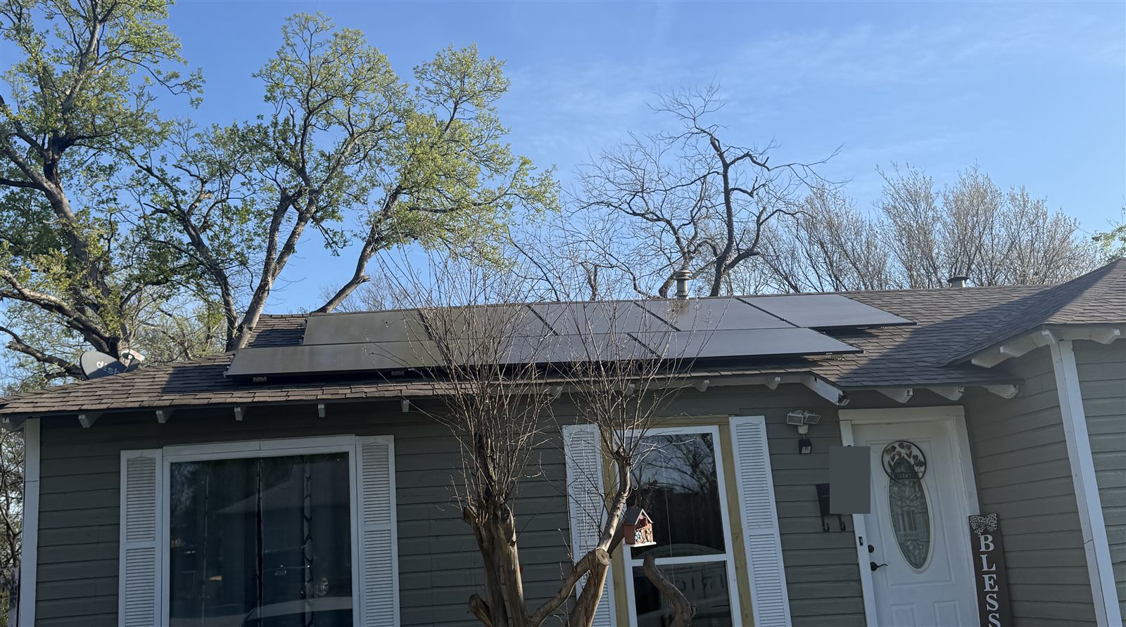 DFW home with a rooftop solar panel installation completed by Phanton Mechanical